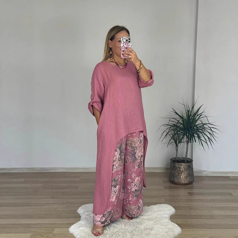 Dame Relaxed Fit Linned Tunika Top Stilla