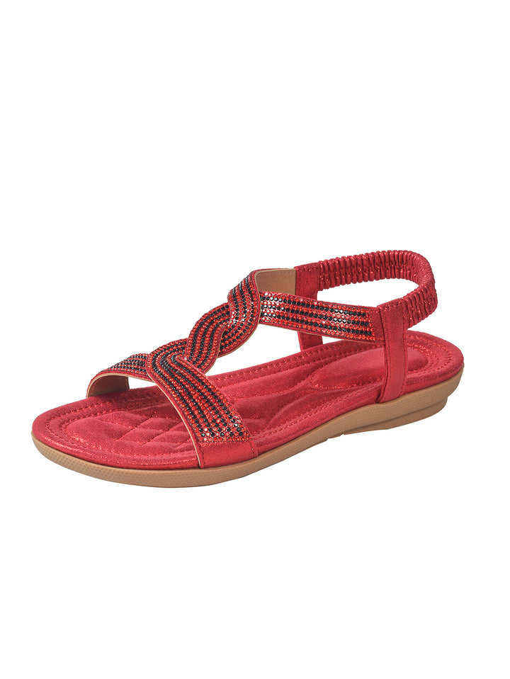 Dame Elegante Sandaler med dekorative Krystalakcenter Stilla