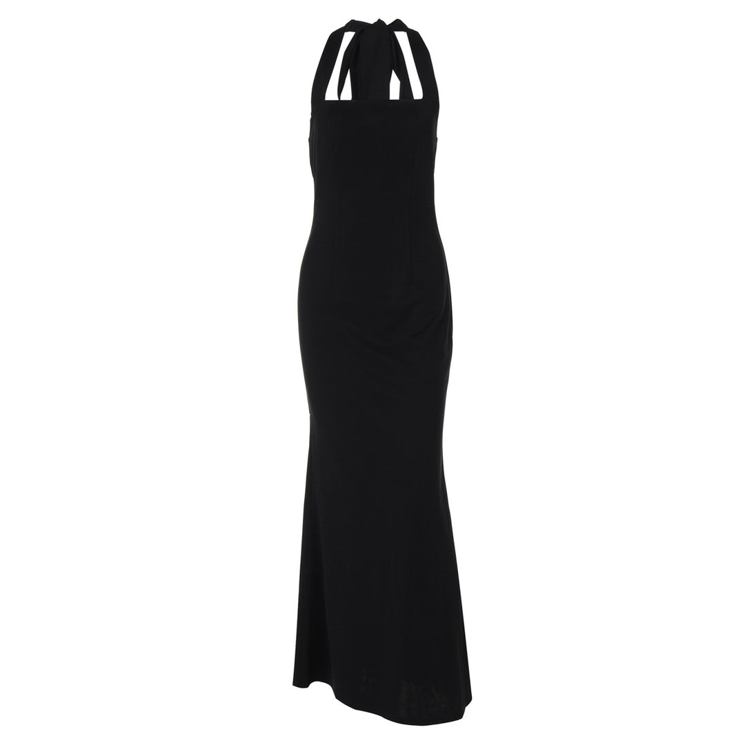 Damer Elegant Maxikjole med квадратическим Ausschnitt og figurformende Silhouette Skovae