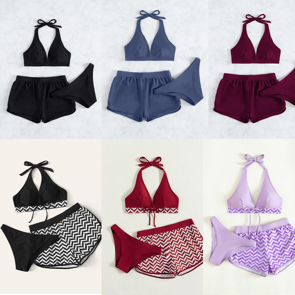 Dame bikini sæt med sporty top og behagelige shorts Skovae