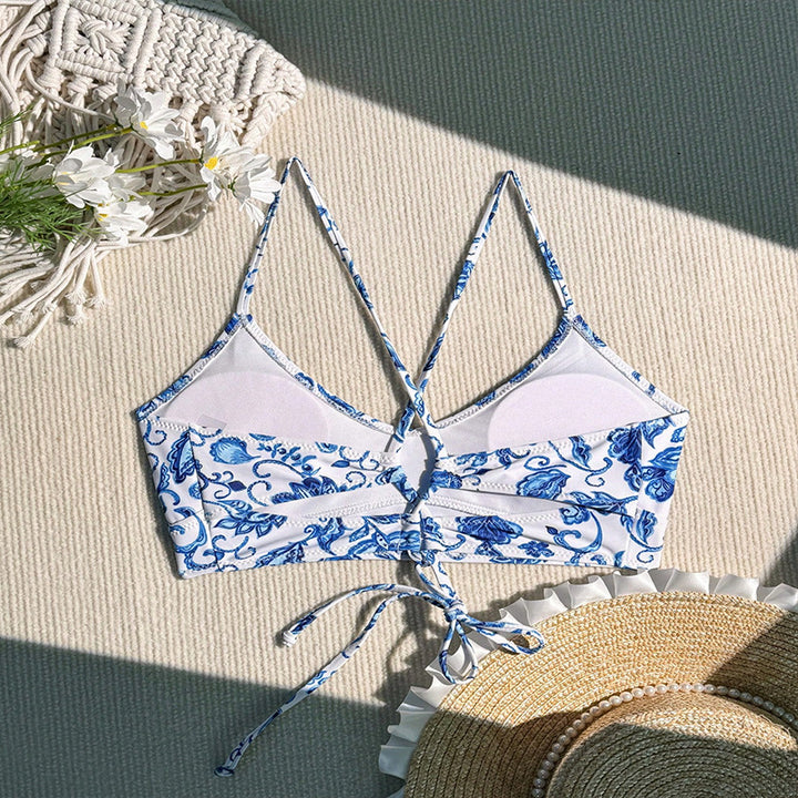 Kvinder Blomstertryk Bralette Bikini-top Stilla