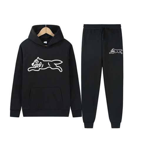 Kvinders sporty hoodie sæt med sejt dyremotiv Skovae
