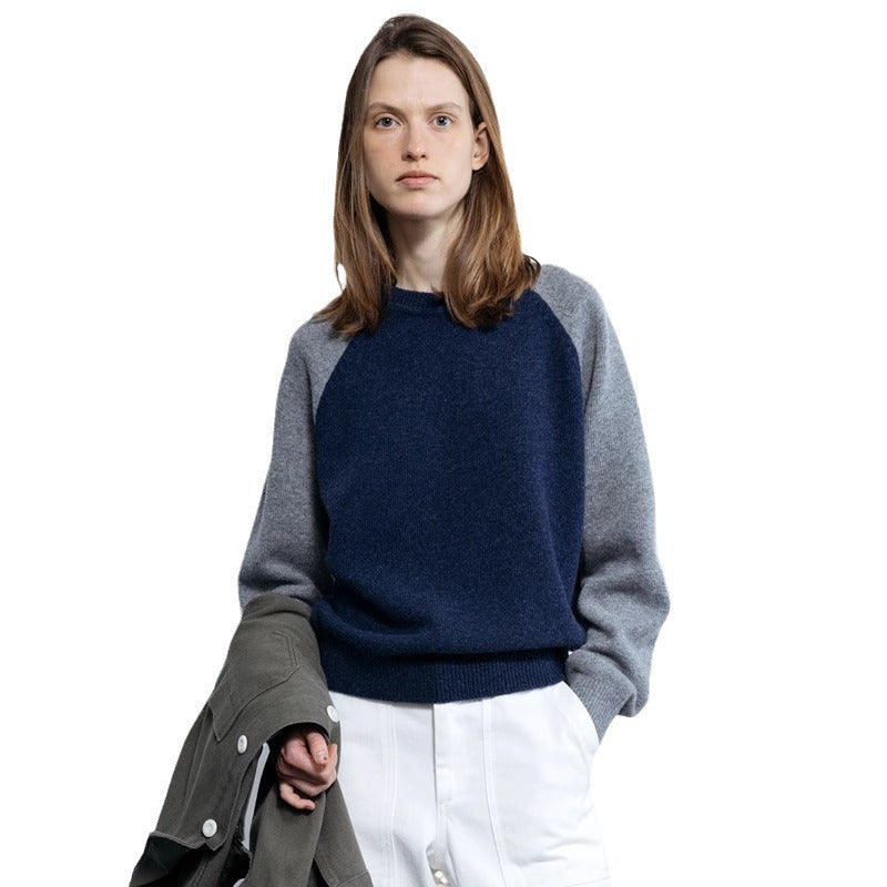 Dame sporty strikket sweater med raglanærmer Stilla