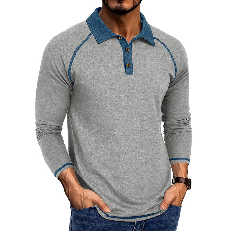 Herren Poloshirt med kontrasterende accenter og innovativ krave Stilla