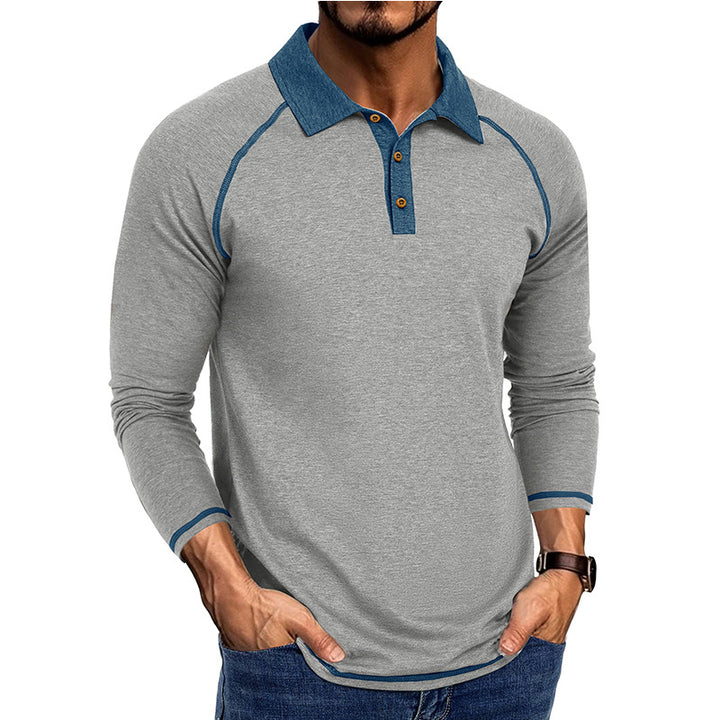 Herren Poloshirt med kontrasterende accenter og innovativ krave Stilla