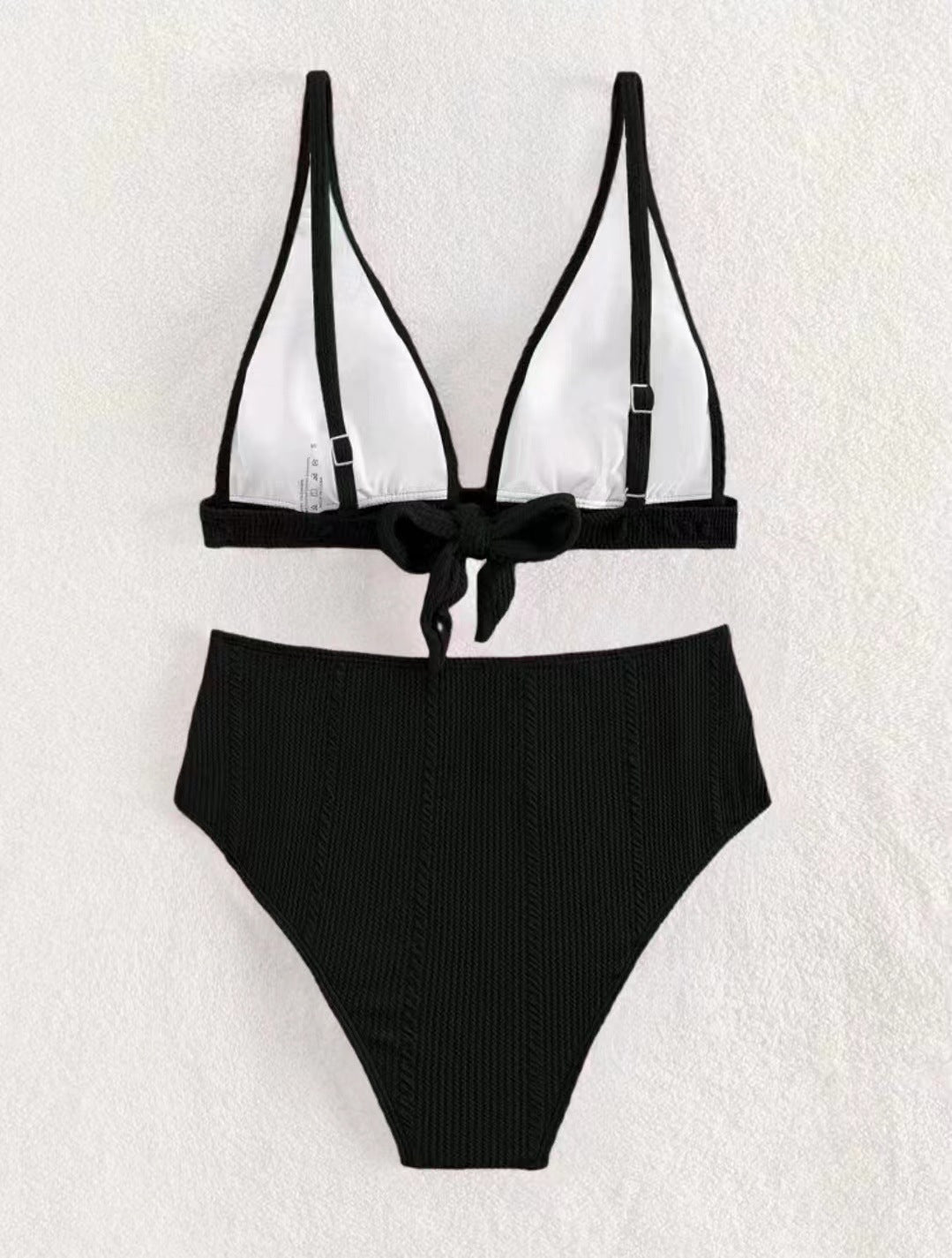 Dame Højskåret Bikini med multifunktionel top og ribstruktur Stilla