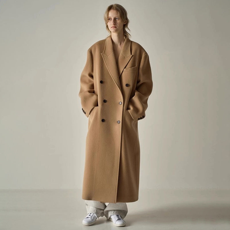 Kvinders elegante og oversized uldfrakke Stilla