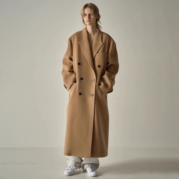 Kvinders elegante og oversized uldfrakke Stilla