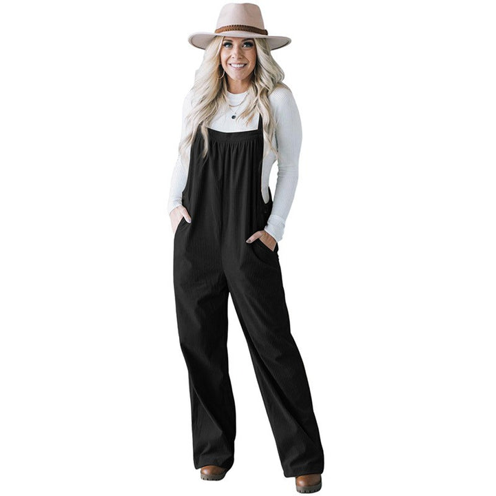 Dame Casual Cord Overall med Lomme og Justerbare Stropper Stilla