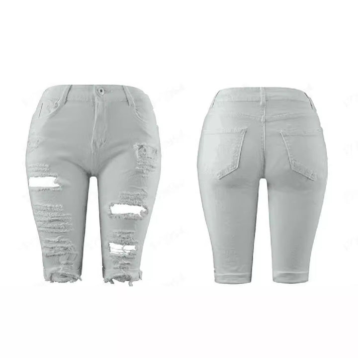 Dame Ødelagt Denim-Bukser med afslappet pasform og fashionable revnedetaljer Skovae