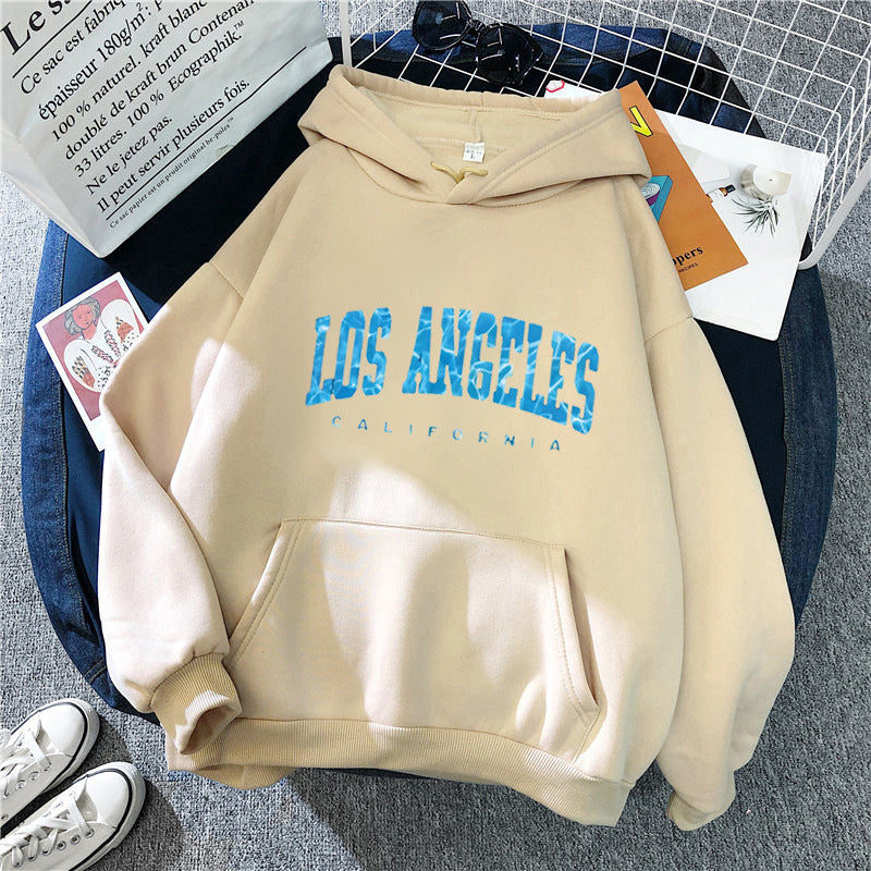 Kvinders hoodie med iøjnefaldende Los Angeles bogstaver Skovae