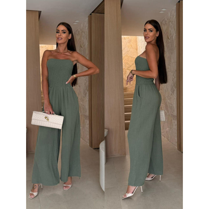 Dame strapless plisseret jumpsuit Stilla