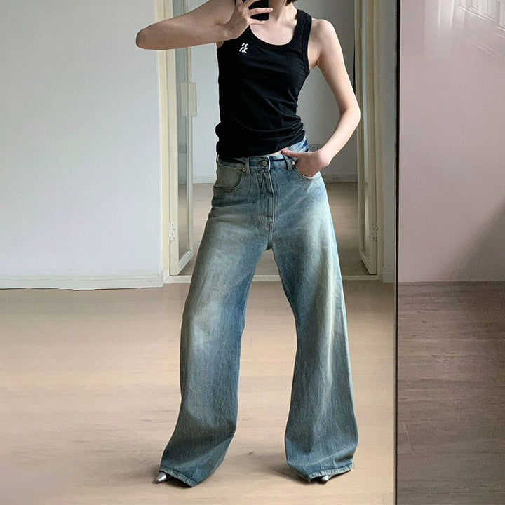Kvinders brede skåret denim jeans med høj talje Stilla