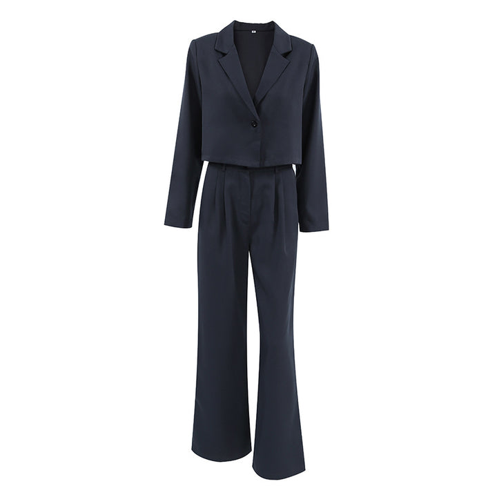 Damer Sæt bestående af cropped Blazer og vide Palazzo-bukser Stilla