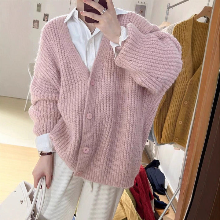 Kvinders hyggelige strikcardigan med oversized snit Stilla