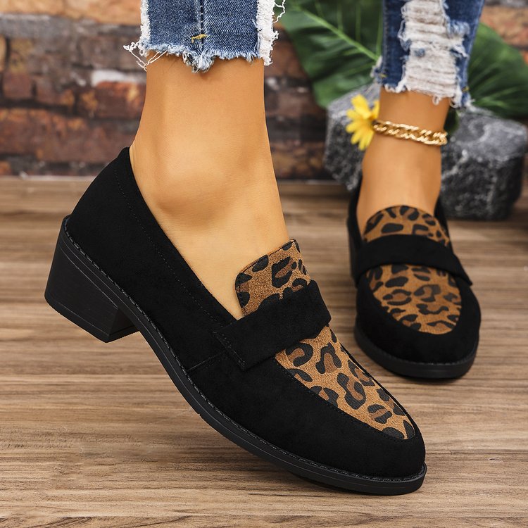 Dame loafers med moderne leopardmønster og behagelig fodbede Stilla