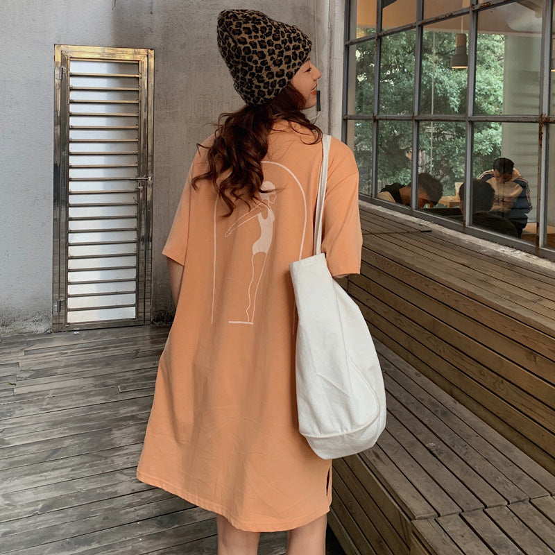 Femme Oversized Grafik T-Shirt Kjole Stilla