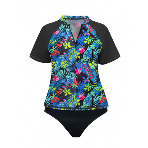 Dame Farverig UV-beskyttelses Rashguard med Shorts Skovae