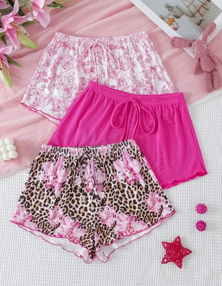 Femme Blomsterprint Shorts Sæt Stilla