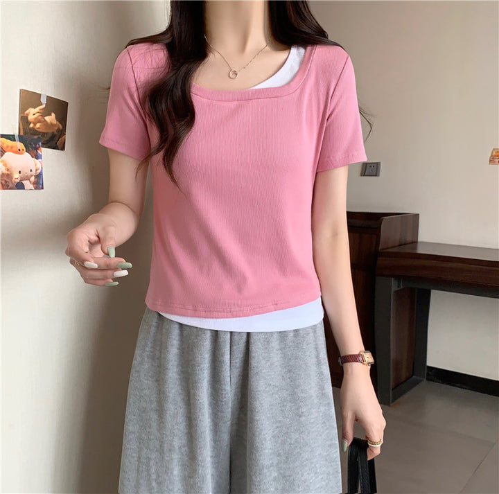 Femme Soft-Fit Lagdeling Rund hals T-Shirt Stilla
