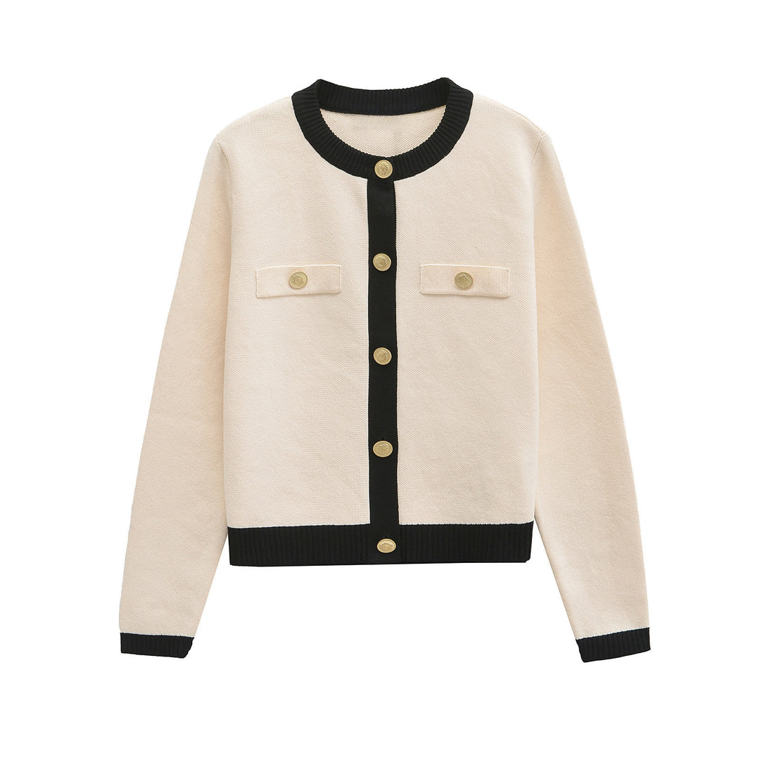 Femme Elegant Strikknap-Cardigan Stilla