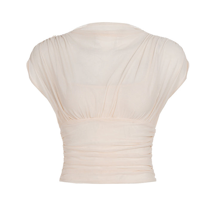 Dame Cropped Top med raffinerede ruffle detaljer Skovae