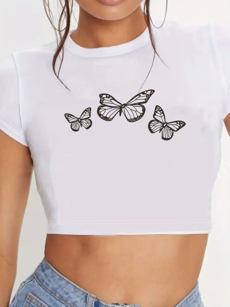 Dame Crop-Top med innovativt edderkopp-net design Skovae