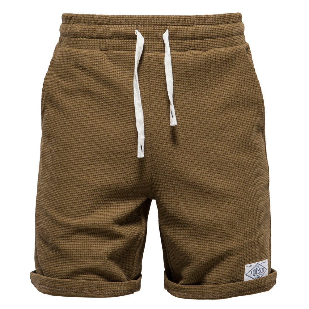 Herrer Sportslige Vaffelstof-Shorts med elastisk Talje og Snøre Stilla