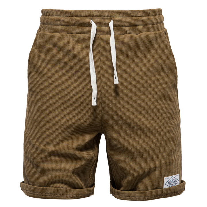 Herrer Sportslige Vaffelstof-Shorts med elastisk Talje og Snøre Stilla