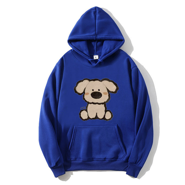 Dame hætte sweatshirt med sødt hundedesign Skovae