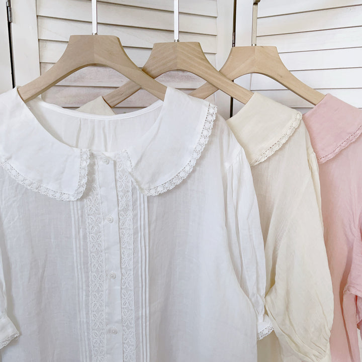 Dame vintage-inspireret bluse med spidser Stilla
