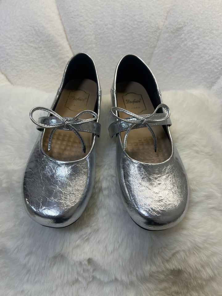 Dame Komfort Mary Jane Ballerinas med justerbar båndsløjfe Stilla