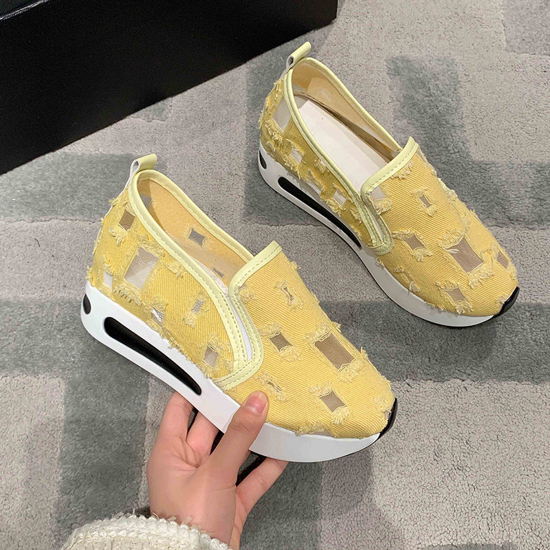 Dame Slip-On Sneakers med innovativt tekstildesign og skridsikker sål Stilla