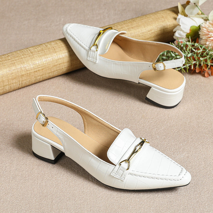 Dame Slingback Pumps med elegant kædelukning Stilla