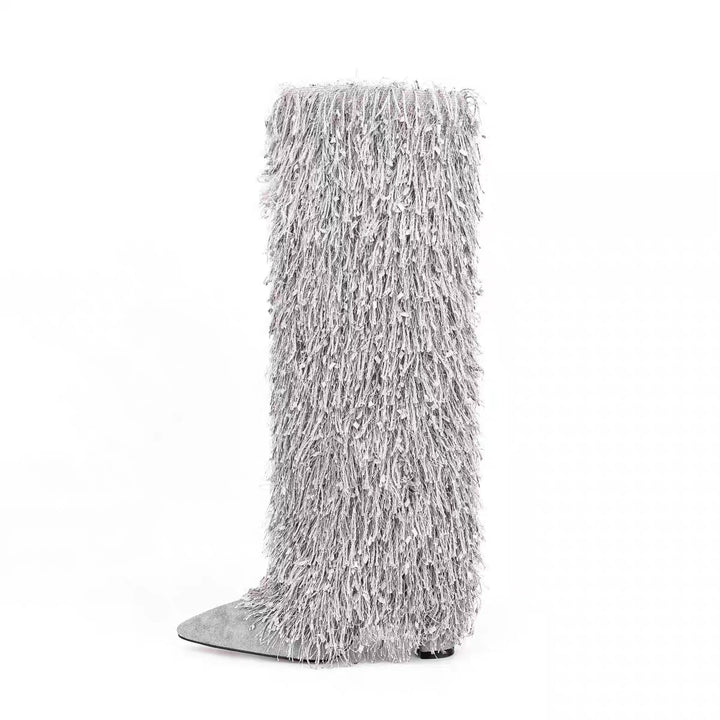 Femme Over-the-Knee Fjer Stiletto Støvler Stilla