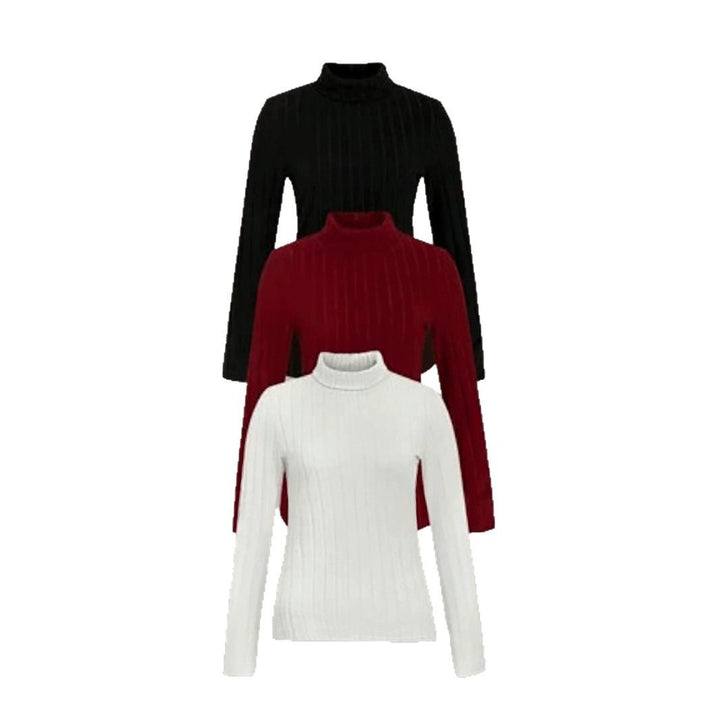 Dame finstrikket rullekravepullover i ribdesign Stilla