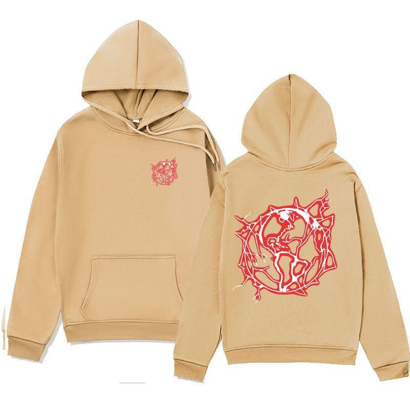 Kvinders hoodie sweatshirt med kunstnerisk grafisk print og praktisk kængurulomme Skovae