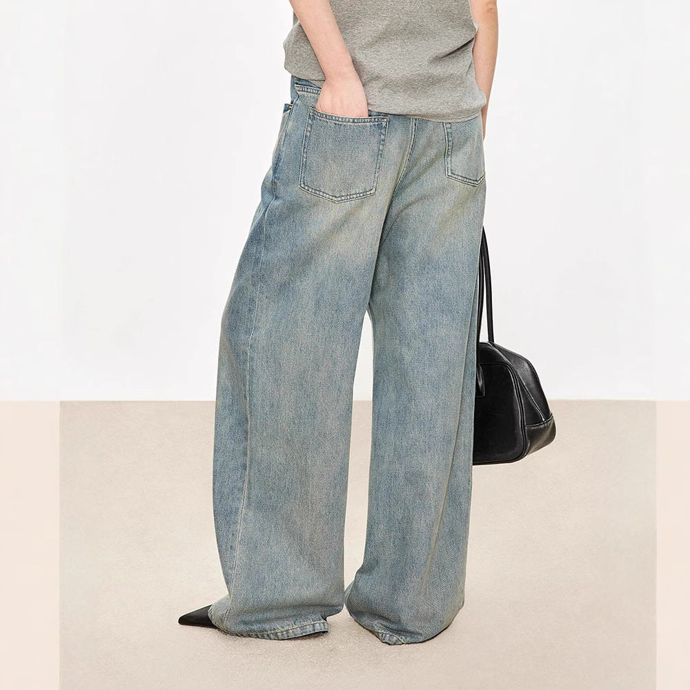 Damernes moderne, brede jeans med høj talje Stilla