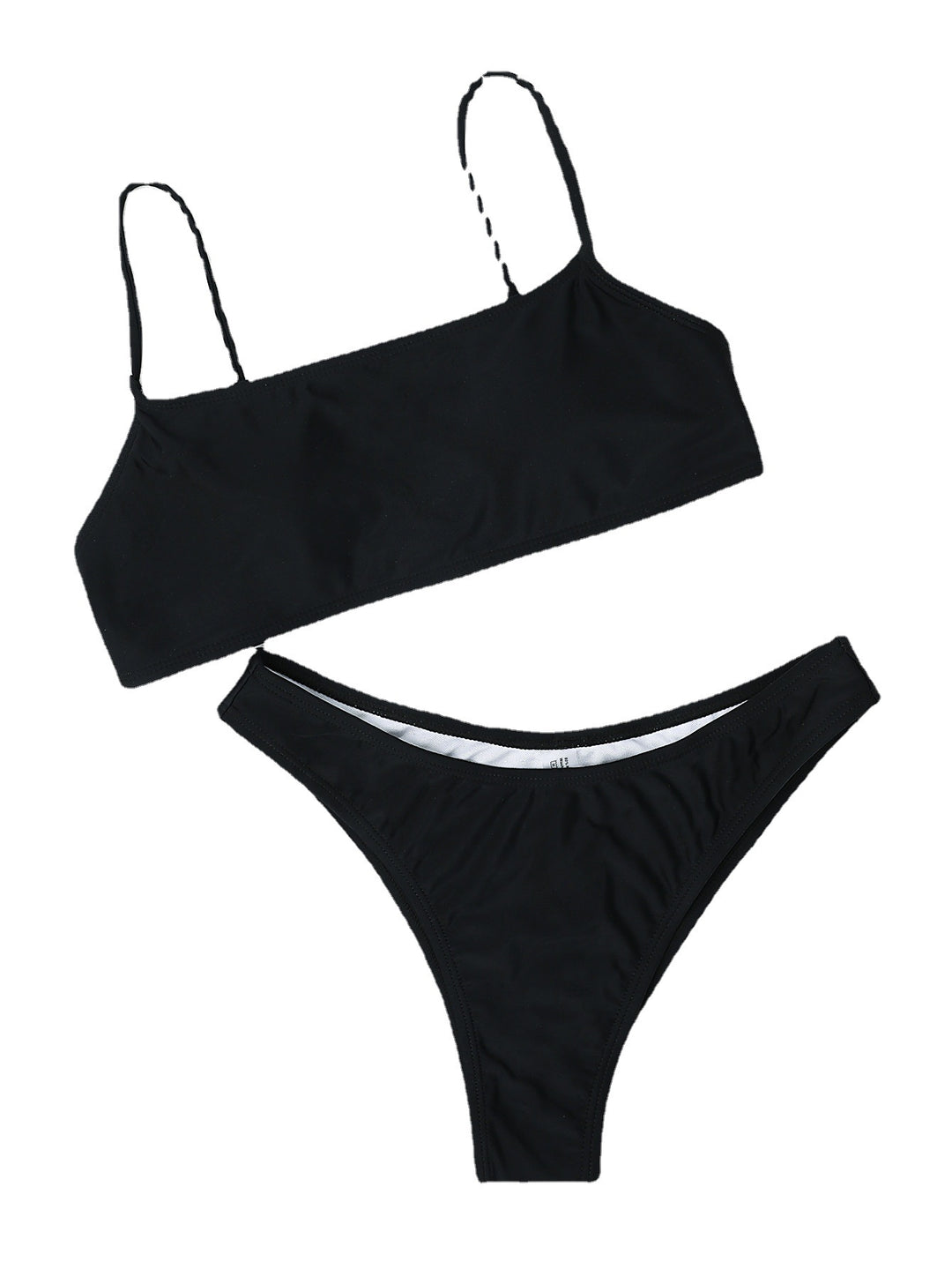 Dame Højtaljet Bikini-sæt med sportlig top og minimalistisk design Stilla