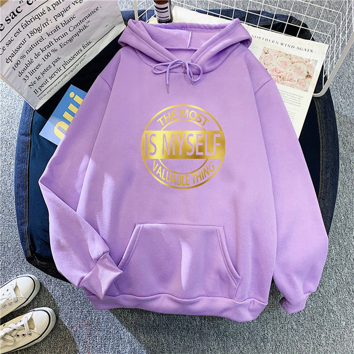 Kvinders hoodie med inspirerende tekst Skovae