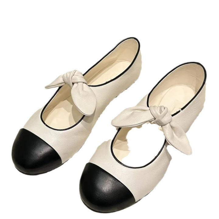 Dame Retrò Bue-Detail Ballerinas Stilla