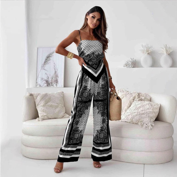 Dame Elegant Jumpsuit med detaljeret Bandana-print Stilla
