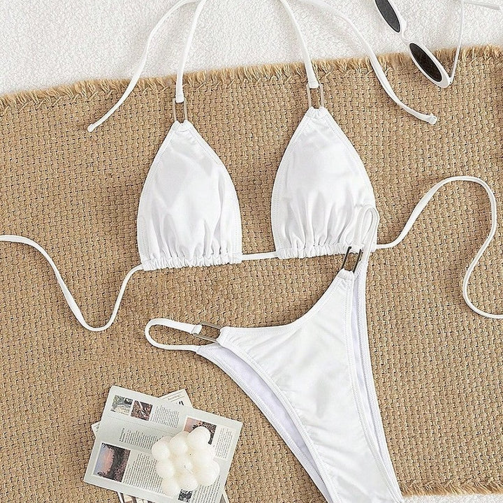 Dame Triangel-Bikini med elegante flæser Skovae