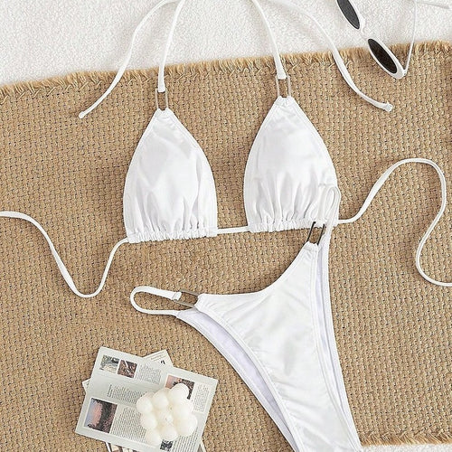 Dame Triangel-Bikini med elegante flæser Skovae