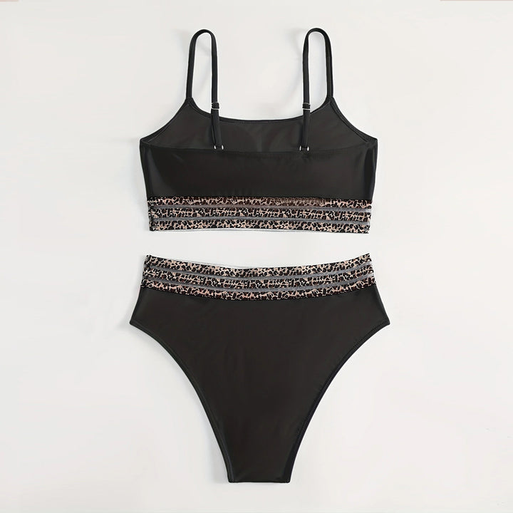 Dame Højt skåret Bikini-sæt med modetrend Animal-Print Stilla