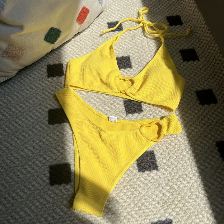 Dame bikinisæt med hjerteformede accenter og høj komfort Stilla