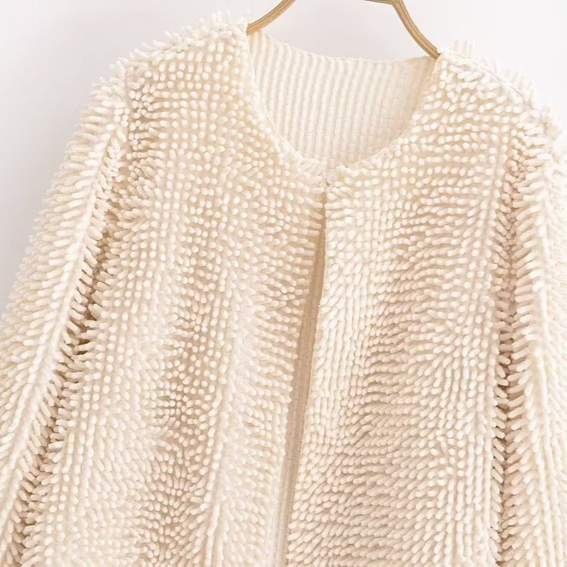 Femme Tekstureret Fuzzy Cropped Jakke Stilla