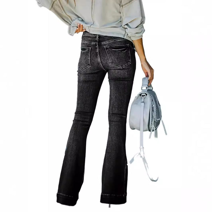 Dame Bootcut Jeans med højtaljet design og behagelig stretch Stilla