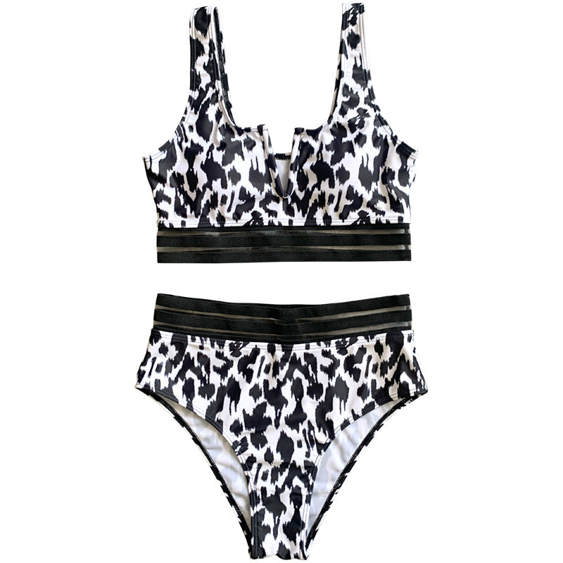 Dame bikini-sæt med høj talje og sporty design Stilla