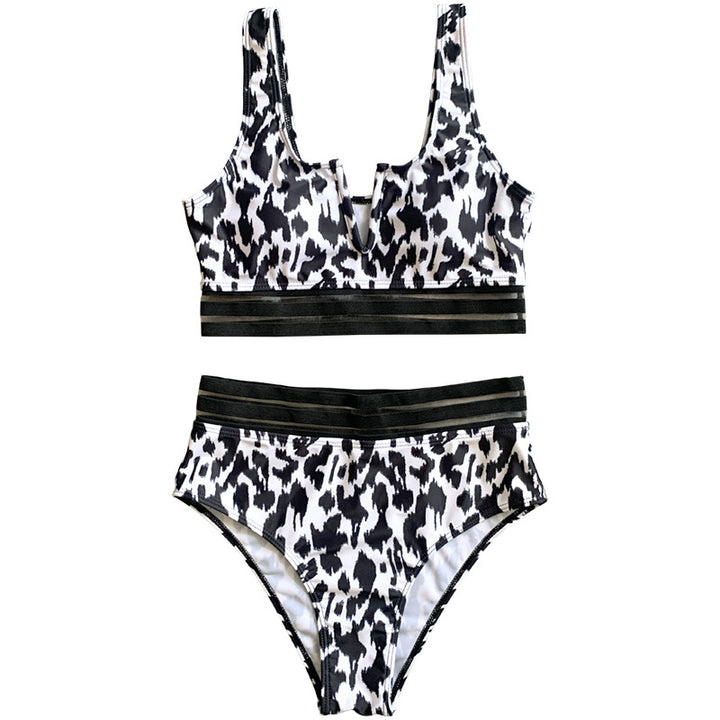Dame bikini-sæt med høj talje og sporty design Stilla